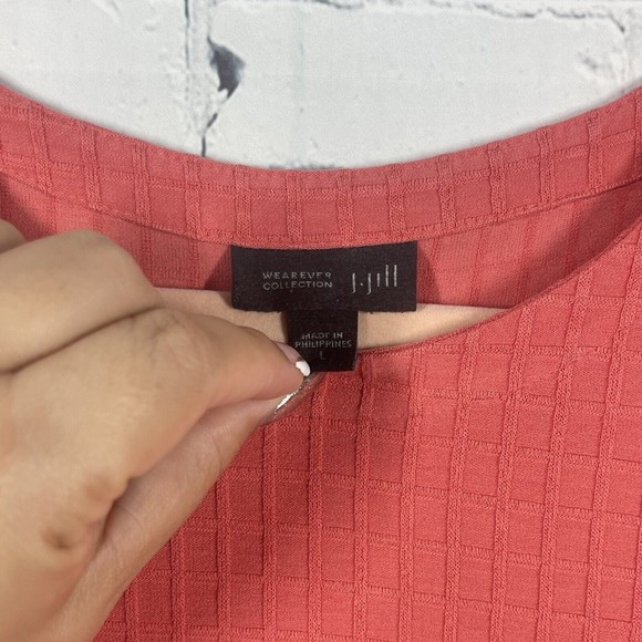 J. Jill Women Size L Wherever Collection Pullover Stretch Short Sleeve Blouse - Picture 3 of 9